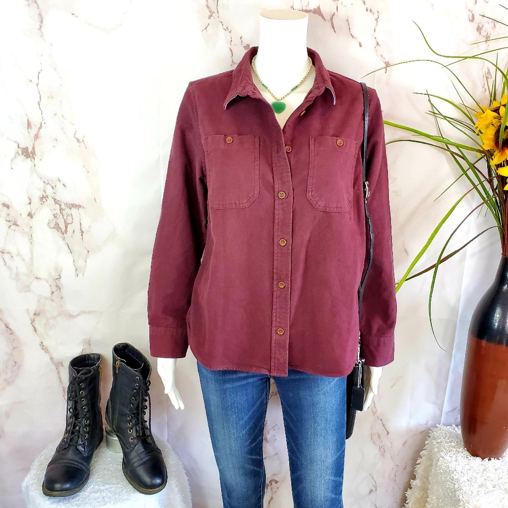 L.L. Bean 100% soft brushed chamois button shirt